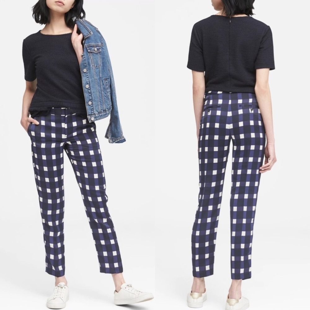 BANANA REPUBLIC Avery Straight gingham Ankle Pant